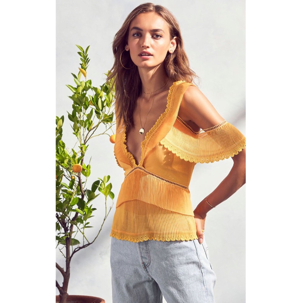 SAYLOR Yellow Ruffled Blouse